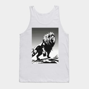 Lion Shadow Silhouette Anime Style Collection No. 192 Tank Top